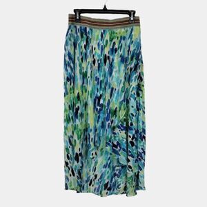 Melissa Paige Skirt High Low Green Blue Skirt Size M